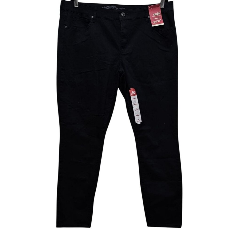 Arizona Jean Co. Womens‎ Skinny Leg Black Jeans Size 17